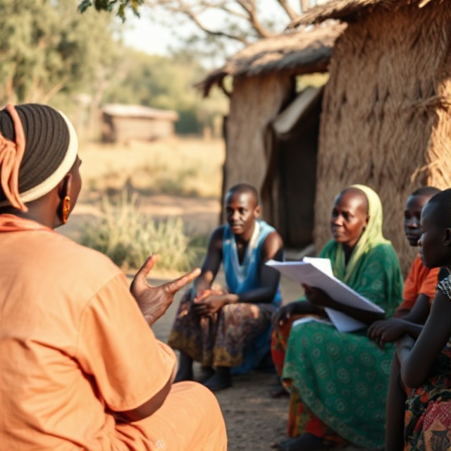 Sensibilisation santé dans un village